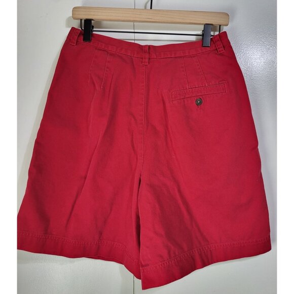 VTG LIZ CLAIBORINE LIZSPORT Women's SZ 12 Red Pleated Walking Shorts High Waist - Picture 2 of 7